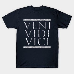 Veni Vidi Vici, Roman Latin Quote Julius Caesar in Marble T-Shirt